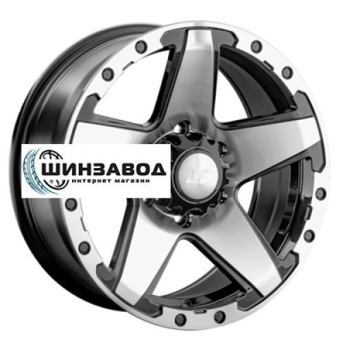 LS 8x17/6x139,7 ET25 D106,1 1284 BKF (конус, Колпак+лого)