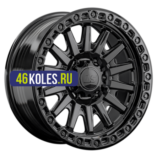 LS FlowForming 9x18/5x150 ET25 D110,1 RC90 BK (конус, Колпак+лого)